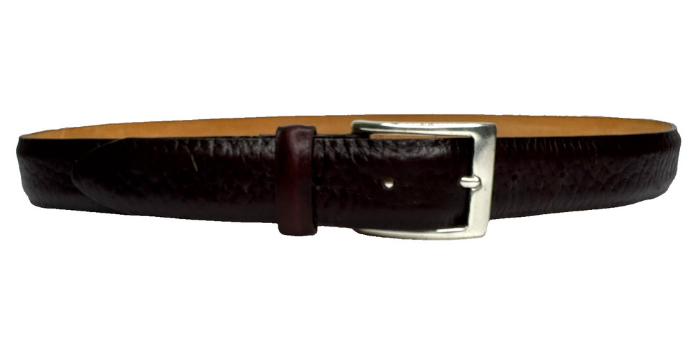 H.S. Trask Men's Authentic American Bison Brown Leather Belt Size 36 USA Made